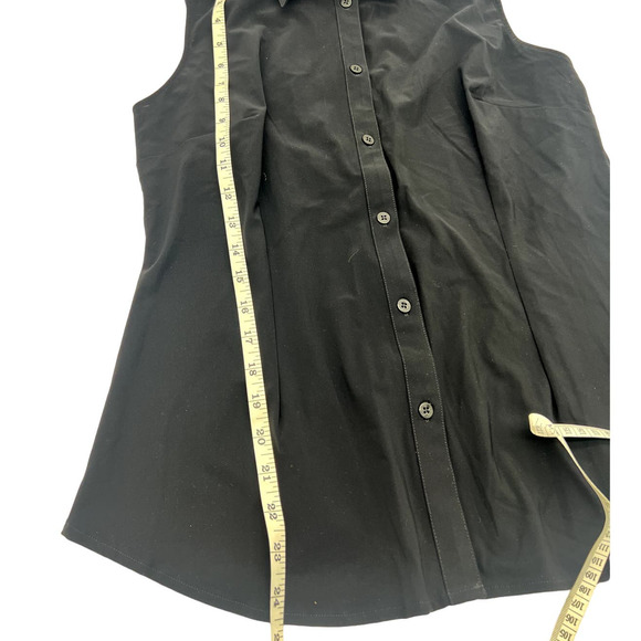 Ameliora Sleeveless Black Button Down Blouse - Picture 3 of 6